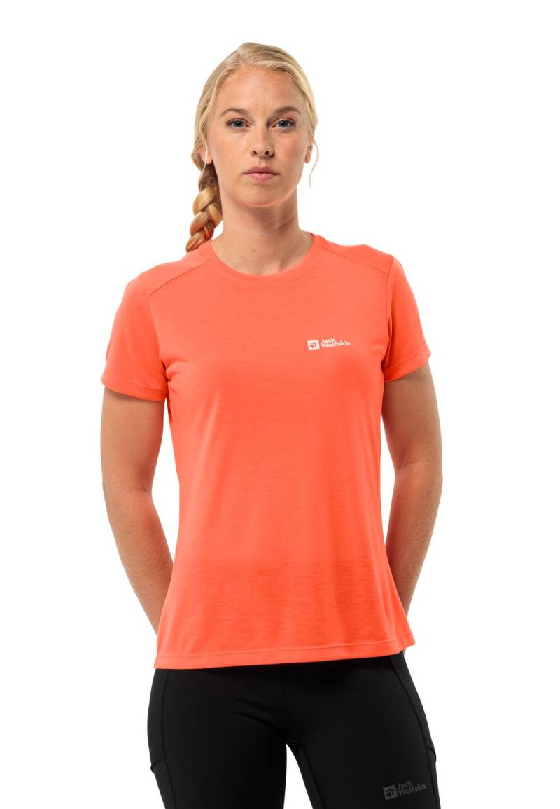 Jack Wolfskin Funktionsshirt Damen Vonnan S/S T-Shirt Women L rot digital orange von Jack Wolfskin