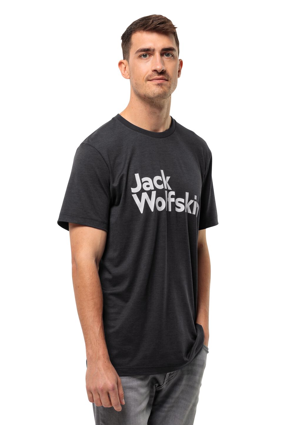 Jack Wolfskin Funktionsshirt Herren Brand T-Shirt Men XXXL black black von Jack Wolfskin