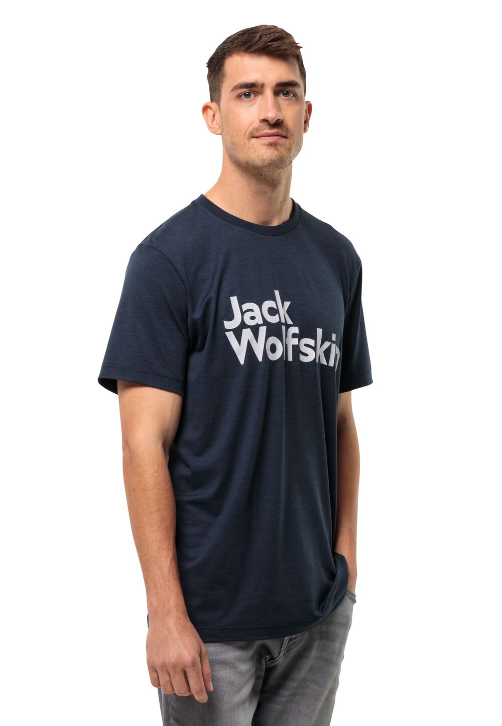 Jack Wolfskin Funktionsshirt Herren Brand T-Shirt Men S blau night blue von Jack Wolfskin