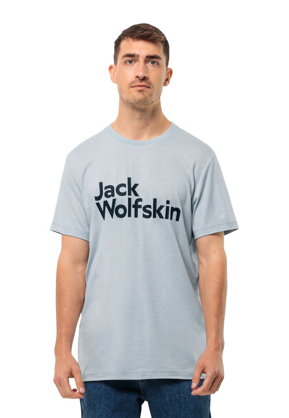 Jack Wolfskin Funktionsshirt Herren Brand T-Shirt Men XL soft blue soft blue von Jack Wolfskin