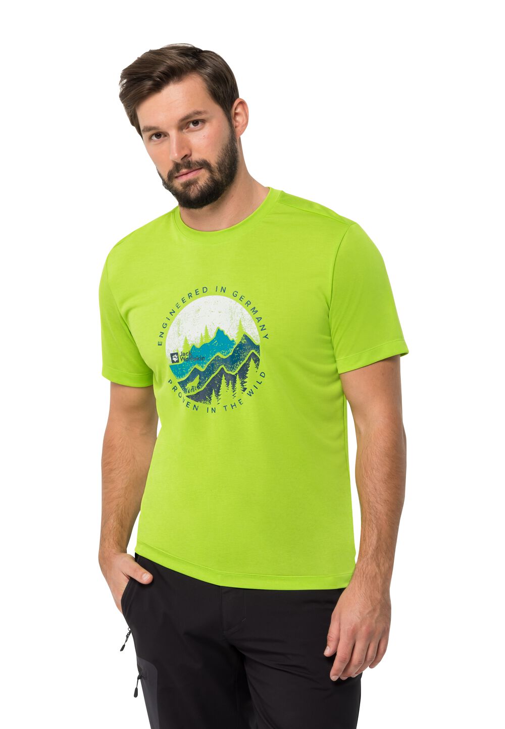 Jack Wolfskin Funktionsshirt Herren Hiking S/S Graphic T-Shirt Men S fresh green fresh green von Jack Wolfskin