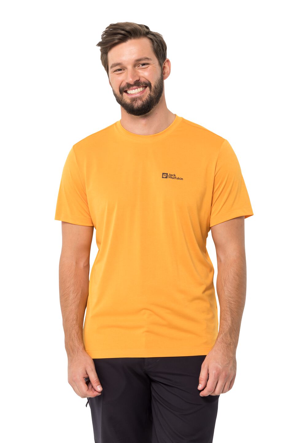 Jack Wolfskin Funktionsshirt Herren Hiking S/S Graphic T-Shirt Men L braun orange pop von Jack Wolfskin