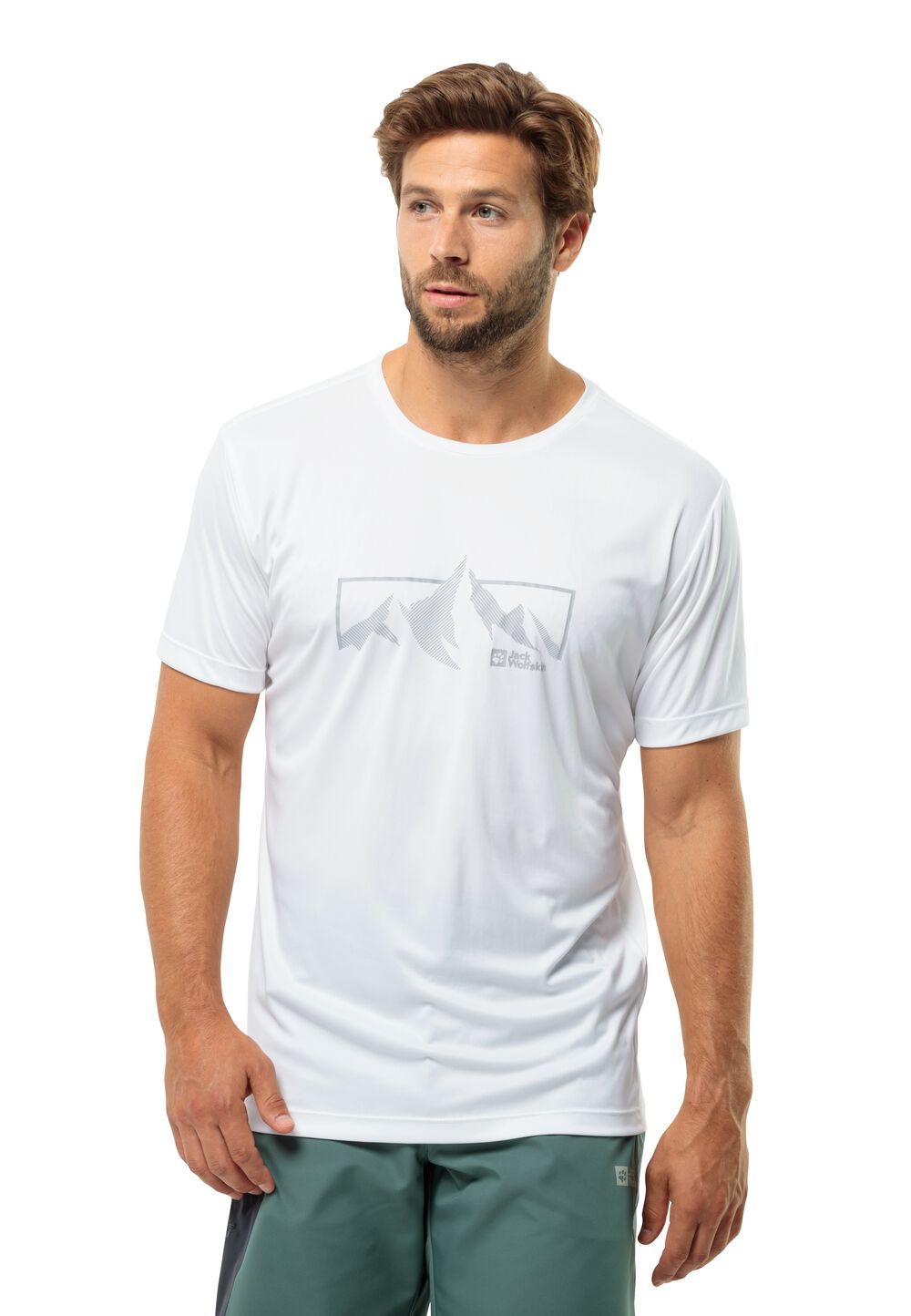 Jack Wolfskin Funktionsshirt Herren Peak Graphic T-Shirt Men L stark white Stark White von Jack Wolfskin