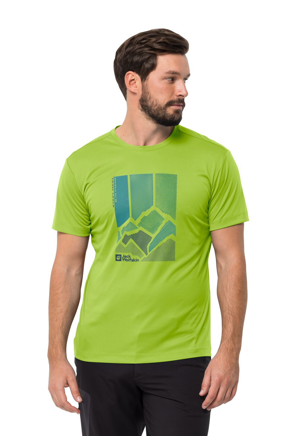 Jack Wolfskin Funktionsshirt Herren Peak Graphic T-Shirt Men M fresh green fresh green von Jack Wolfskin