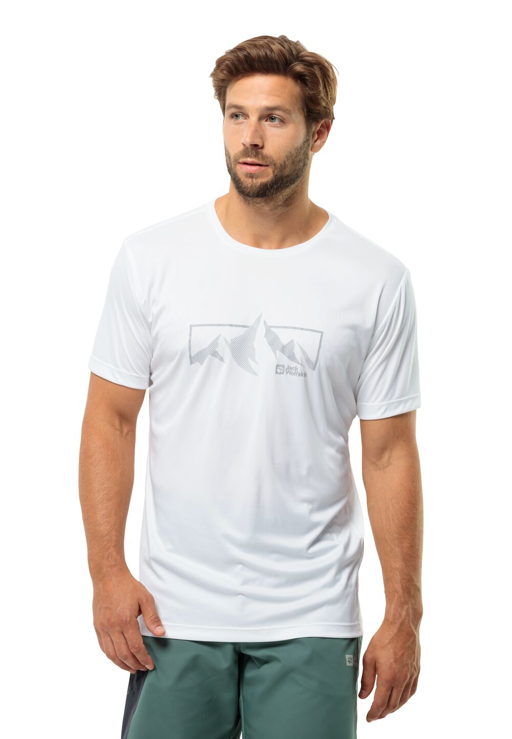 Jack Wolfskin Funktionsshirt Herren Peak Graphic T-Shirt Men XXL weiß stark white von Jack Wolfskin