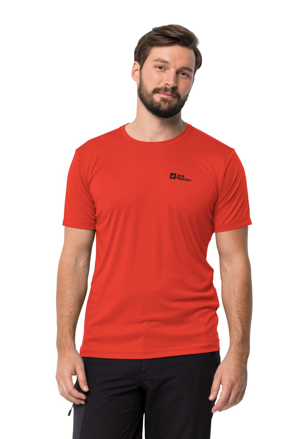 Jack Wolfskin Funktionsshirt Herren Tech T-Shirt Men S rot strong red von Jack Wolfskin