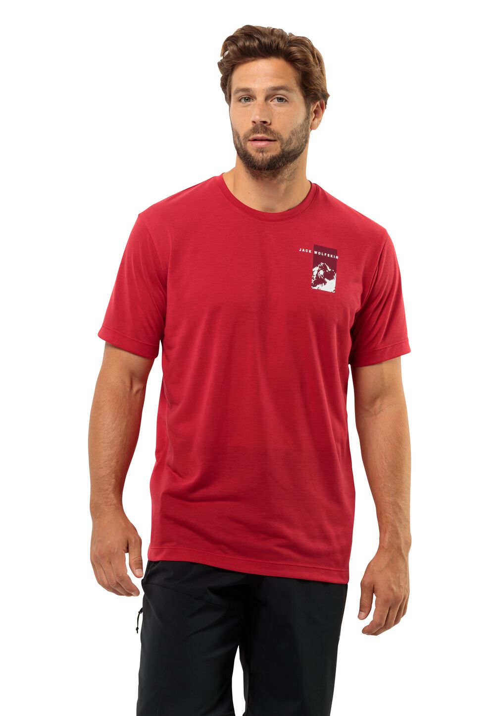 Jack Wolfskin Funktionsshirt Herren Vonnan S/S Graphic T-Shirt Men M rot red glow von Jack Wolfskin