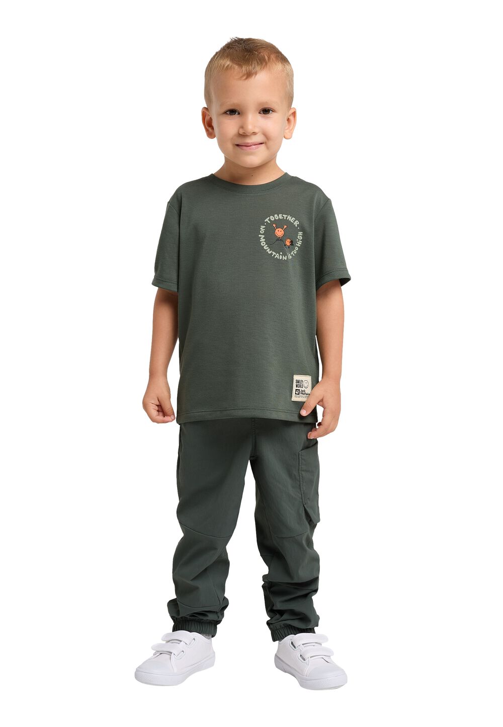 Jack Wolfskin Funktionsshirt Kinder Smileyworld Together T-Shirt Kids 104 grau slate green von Jack Wolfskin