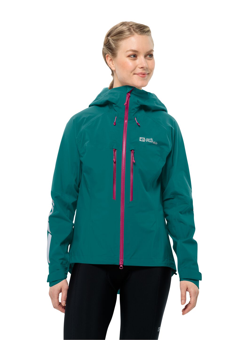 Jack Wolfskin Hardshell Fahrrad-Regenjacke Damen Morobbia 3L Jacket Women L sea green sea green von Jack Wolfskin