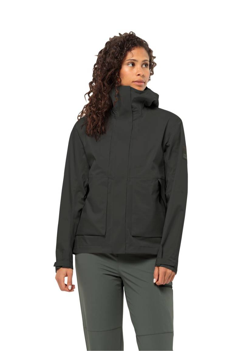 Jack Wolfskin Hardshell-Regenjacke Damen Wandermood 3L Jacket Women L granite black granite black von Jack Wolfskin