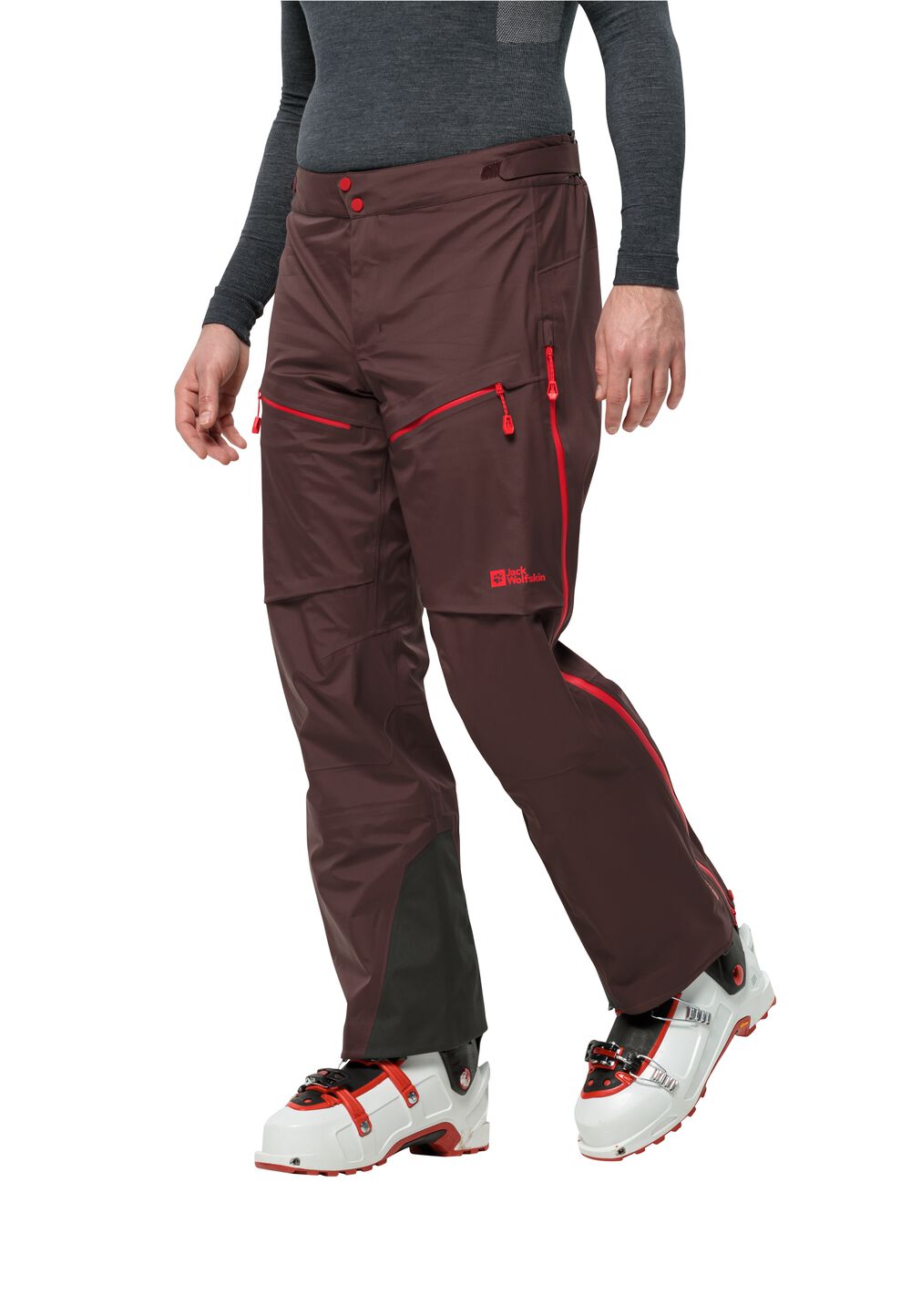 Jack Wolfskin Hardshell Skitouren-Hose mit RECCO® Ortungssystem Herren Alpspitze Pro 3L Pants Men 46 red earth red earth von Jack Wolfskin