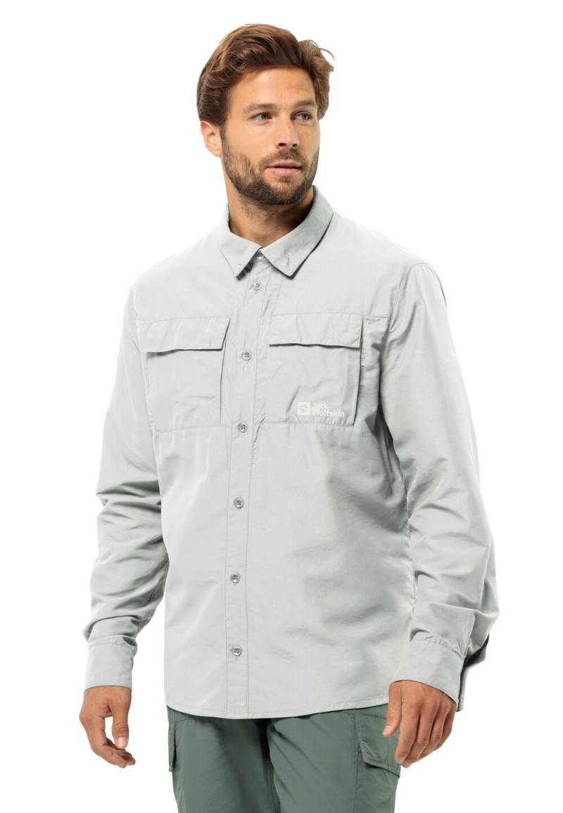 Jack Wolfskin Hemd mit Mückenschutz Herren Barrier LS Shirt Men XXXL cool grey Cool Grey von Jack Wolfskin