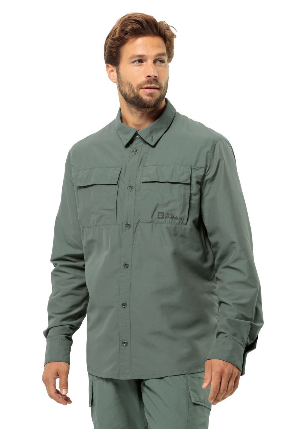 Jack Wolfskin Hemd mit Mückenschutz Herren Barrier LS Shirt Men XXXL hedge green Hedge Green von Jack Wolfskin