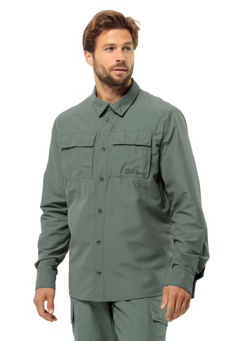 Jack Wolfskin Hemd mit Mückenschutz Herren Barrier LS Shirt Men XXXL hedge green Hedge Green von Jack Wolfskin