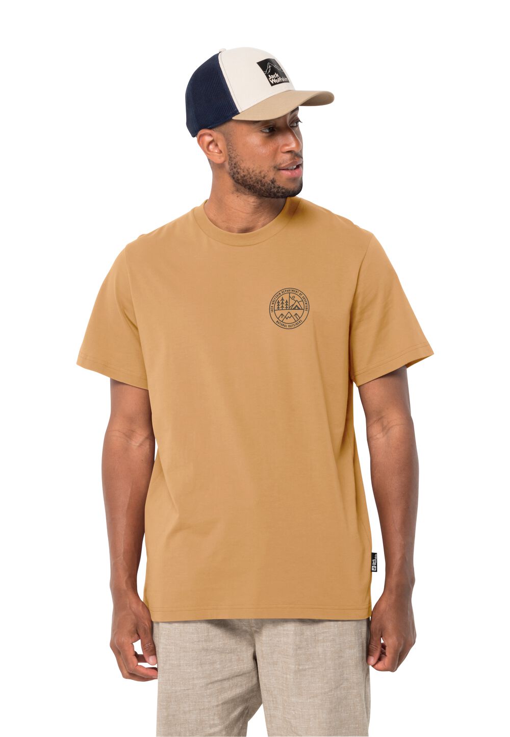 Jack Wolfskin Herren T-shirt aus Bio-Baumwolle Campfire T-Shirt Men S honey yellow honey yellow von Jack Wolfskin