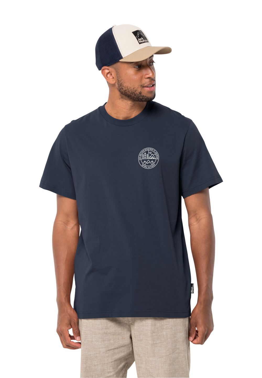 Jack Wolfskin Herren T-shirt aus Bio-Baumwolle Campfire T-Shirt Men XXL blau night blue von Jack Wolfskin