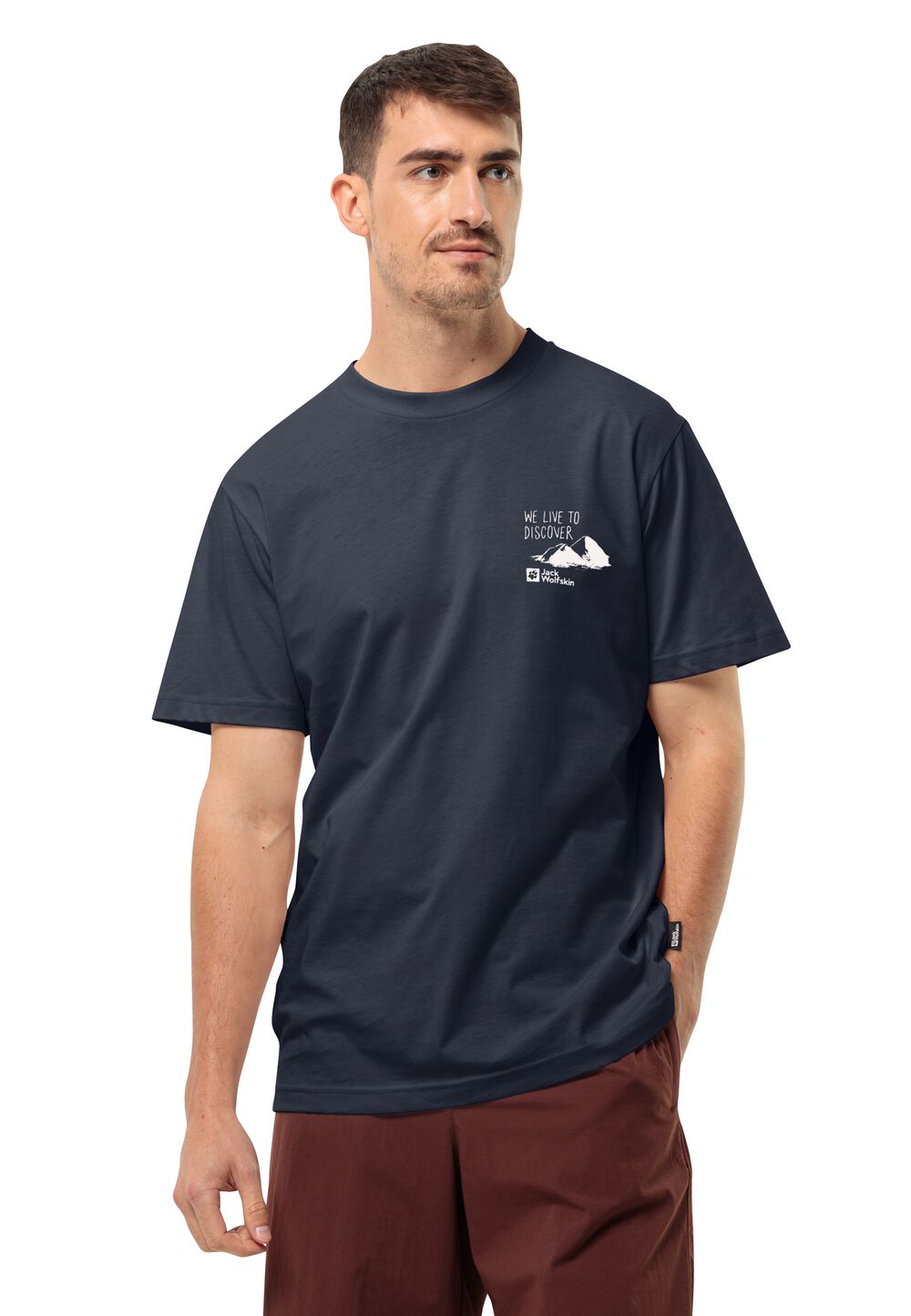 Jack Wolfskin Herren T-shirt aus Bio-Baumwolle Discover T-Shirt Men S blau night blue von Jack Wolfskin