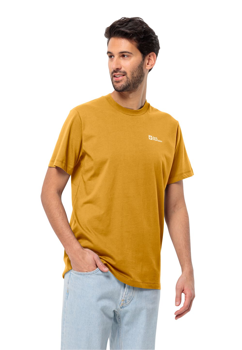 Jack Wolfskin Herren T-shirt aus Bio-Baumwolle Essential T-Shirt Men L braun curry von Jack Wolfskin