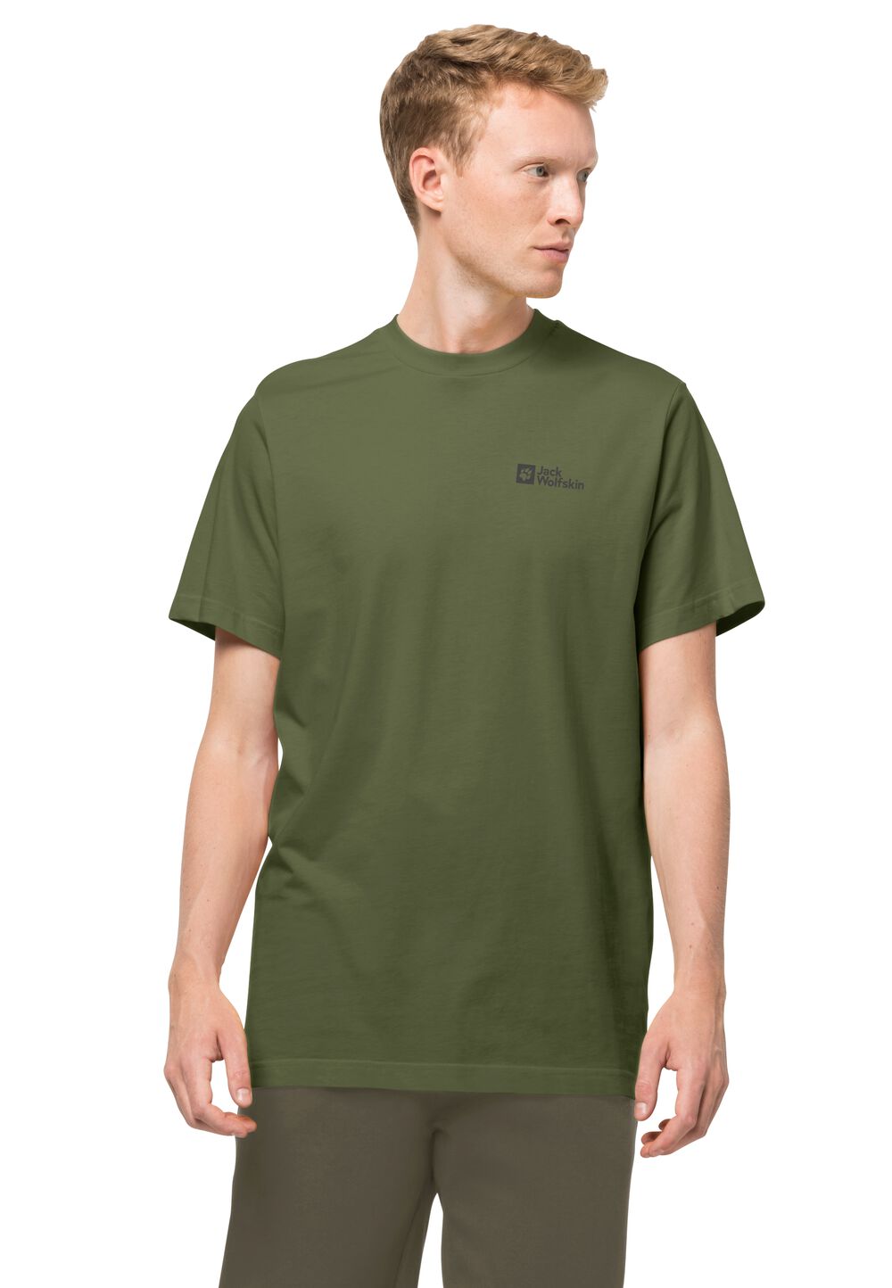 Jack Wolfskin Herren T-shirt aus Bio-Baumwolle Essential T-Shirt Men S greenwood greenwood von Jack Wolfskin