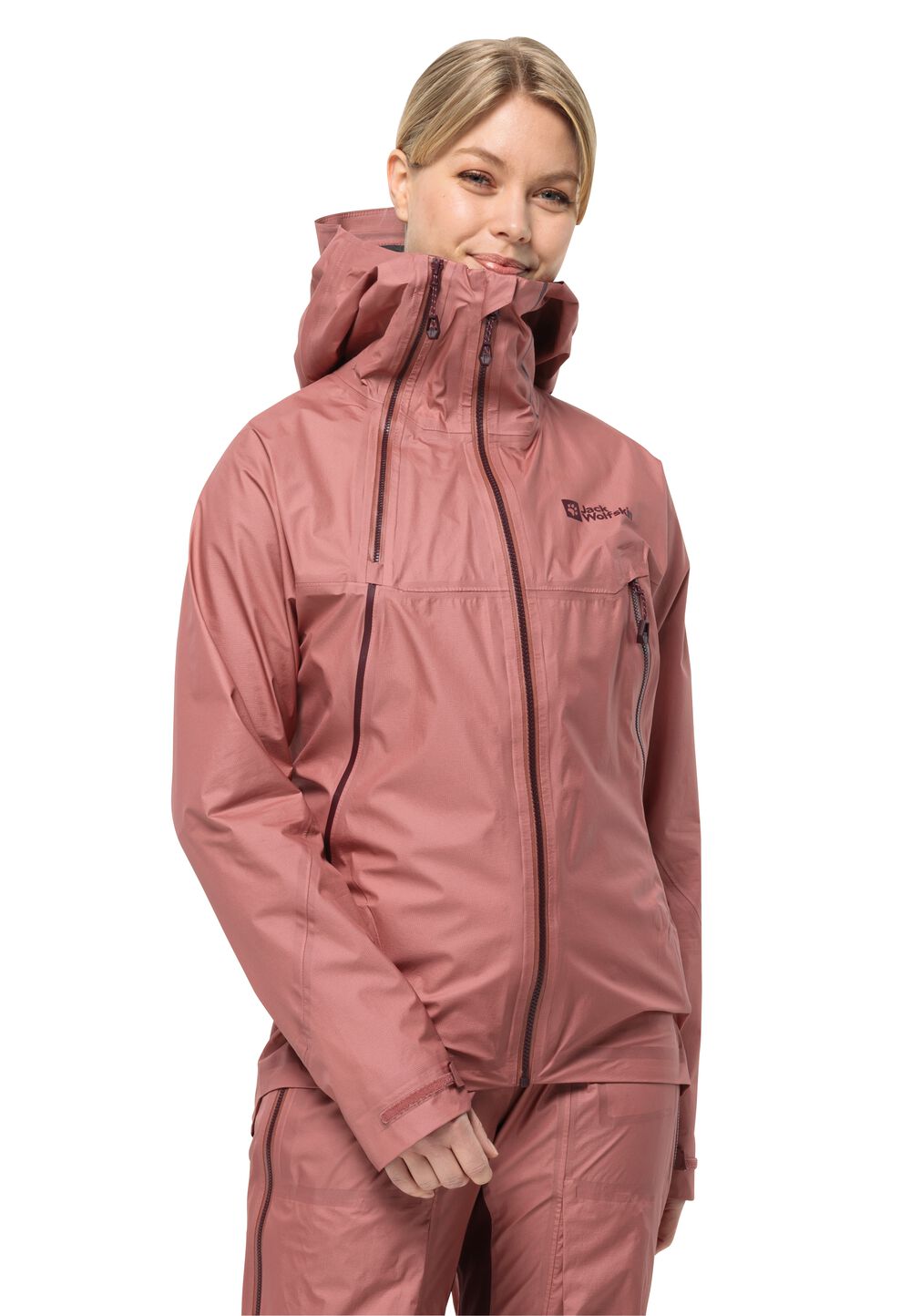 Jack Wolfskin Hochatmungsaktive Skitouren-Jacke mit RECCO® Ortungssystem Damen Alpspitze Air 3L Jacket Women M blush powder blush powder von Jack Wolfskin