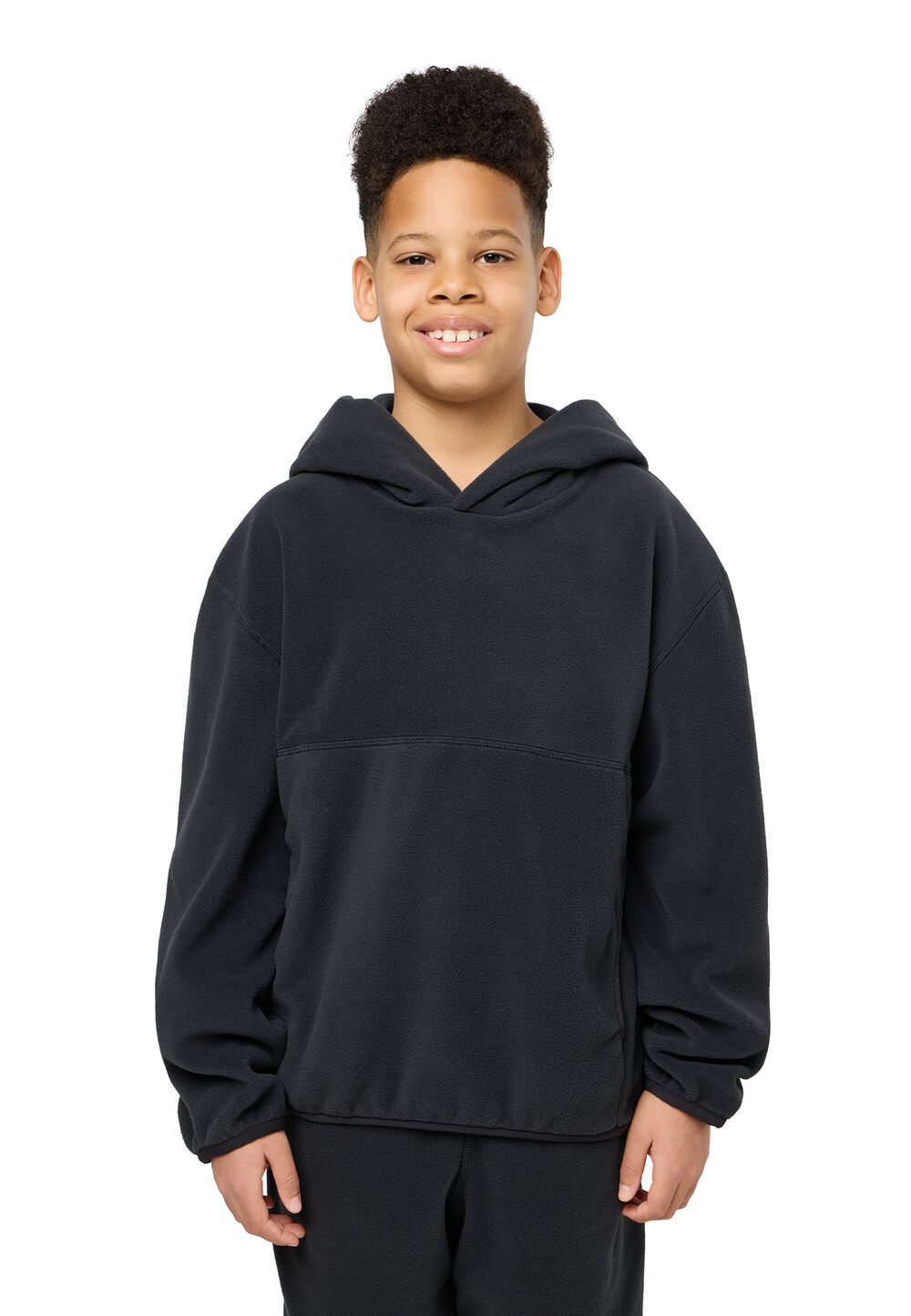 Jack Wolfskin Hoodie aus Bio-Baumwolle Kinder Smileyworld Hoody Youth L granite black granite black von Jack Wolfskin