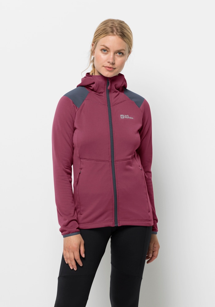 Jack Wolfskin Kapuzenfleecejacke »KOLBENBERG HOODED FZ W«, mit Kapuze von Jack Wolfskin