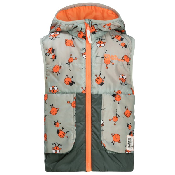 Jack Wolfskin - Kid's Smileyworld AOP Vest - Kunstfasergilet Gr 104;116;128;140;92 grau;rosa von Jack Wolfskin