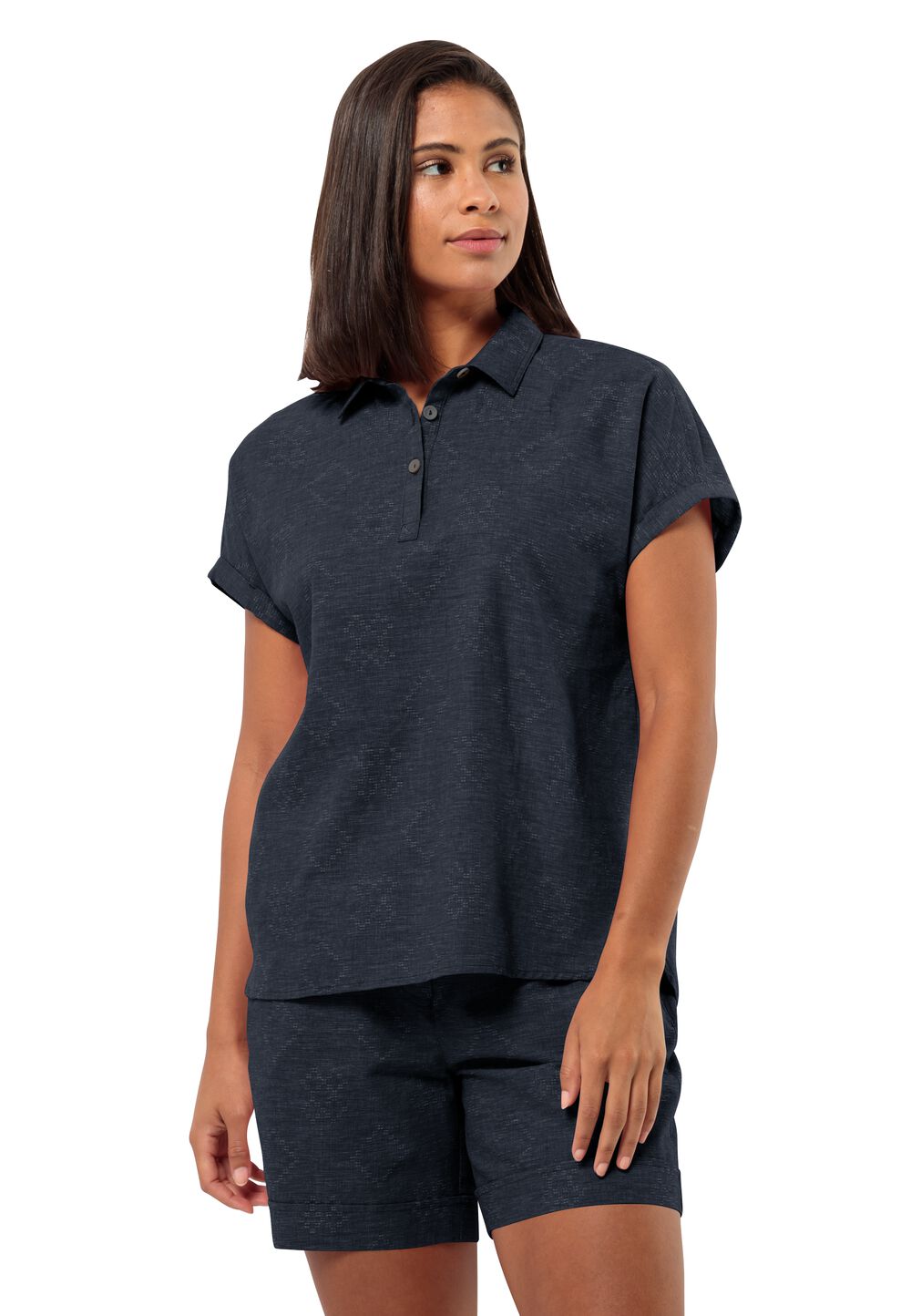 Jack Wolfskin Kurzarm Bluse Damen Karana Shirt Women M blau night blue von Jack Wolfskin