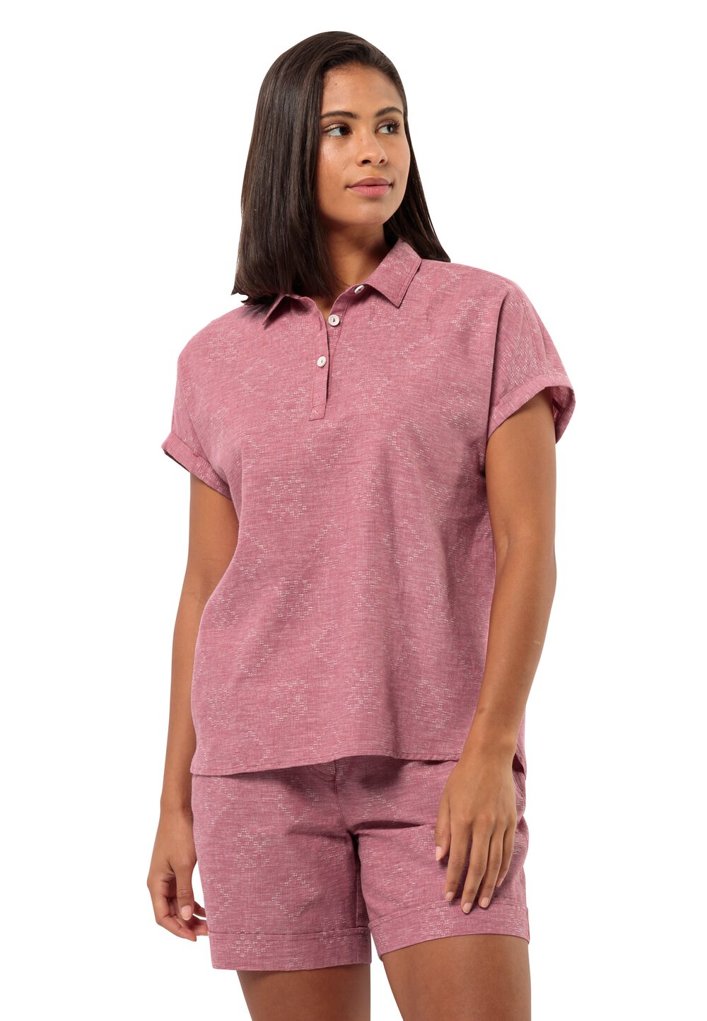 Jack Wolfskin Kurzarm Bluse Damen Karana Shirt Women M soft pink soft pink von Jack Wolfskin