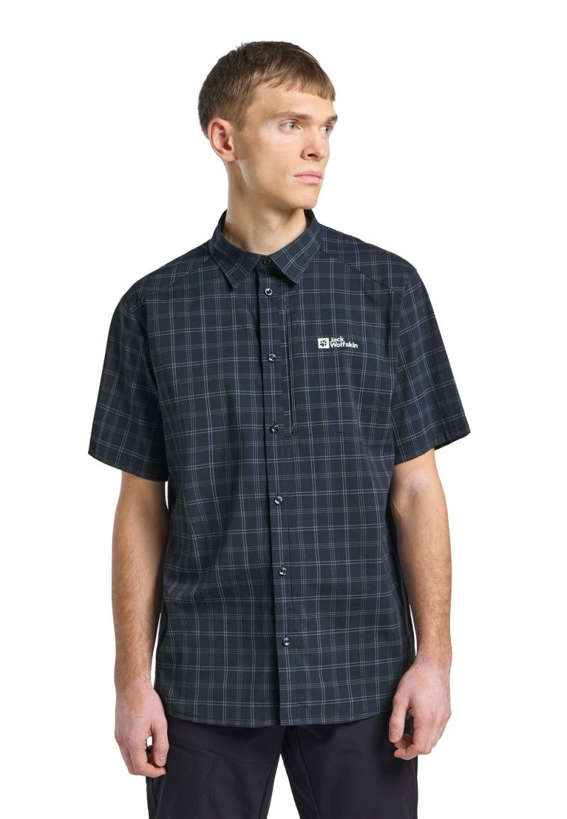 Jack Wolfskin Kurzarm Hemd Herren Norbo S|S Shirt Men L night blue checks Night Blue Checks von Jack Wolfskin