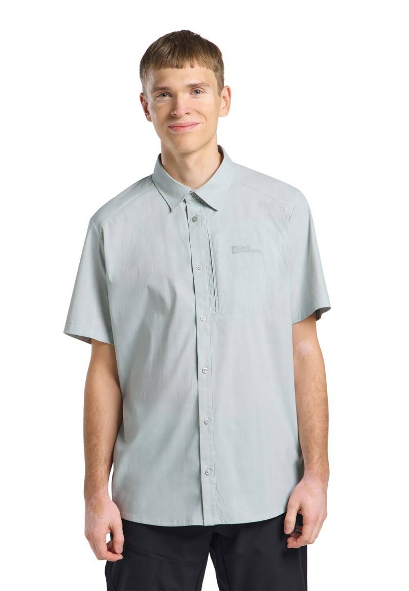 Jack Wolfskin Kurzarm Hemd Herren Norbo S|S Shirt Men S cool grey check Cool Grey Check von Jack Wolfskin