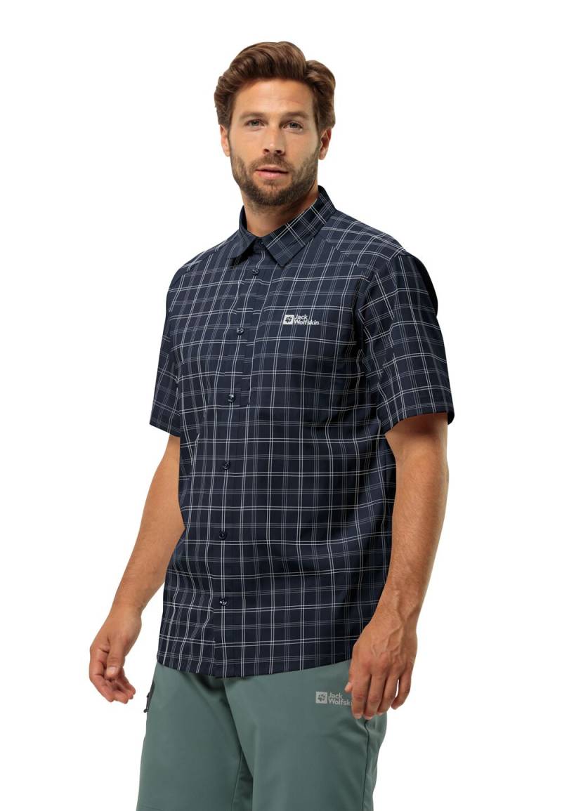 Jack Wolfskin Kurzarm Hemd Herren Norbo S/S Shirt Men XXL night blue checks Night Blue Checks von Jack Wolfskin