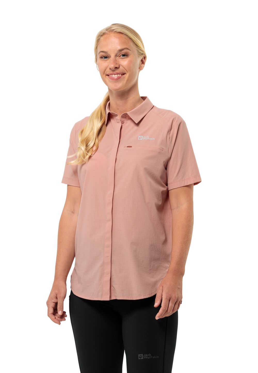 Jack Wolfskin Kurzarm Wanderbluse Damen Vandra S/S Shirt Women M braun rose dawn von Jack Wolfskin