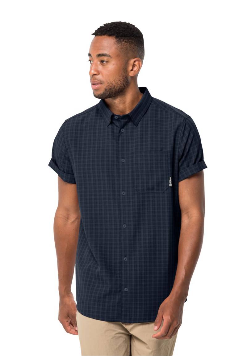 Jack Wolfskin Kurzarm Wanderhemd Herren EL Dorado Shirt Men S night blue checks Night Blue Checks von Jack Wolfskin