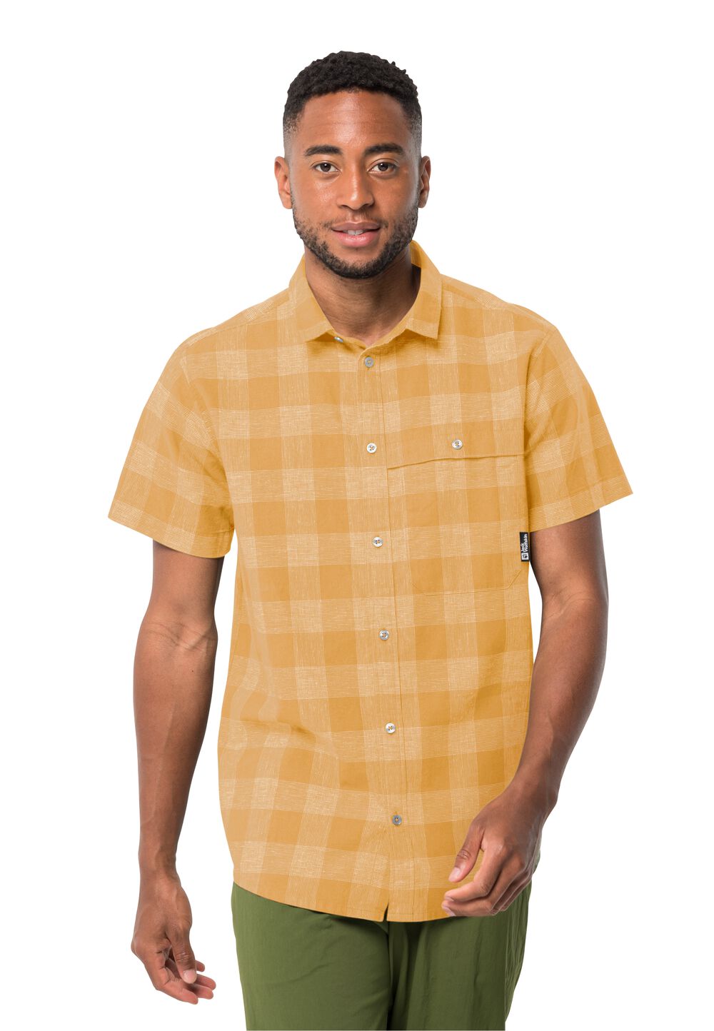 Jack Wolfskin Kurzarm Wanderhemd Herren Highlands Shirt Men S honey yellow 41 honey yellow 41 von Jack Wolfskin