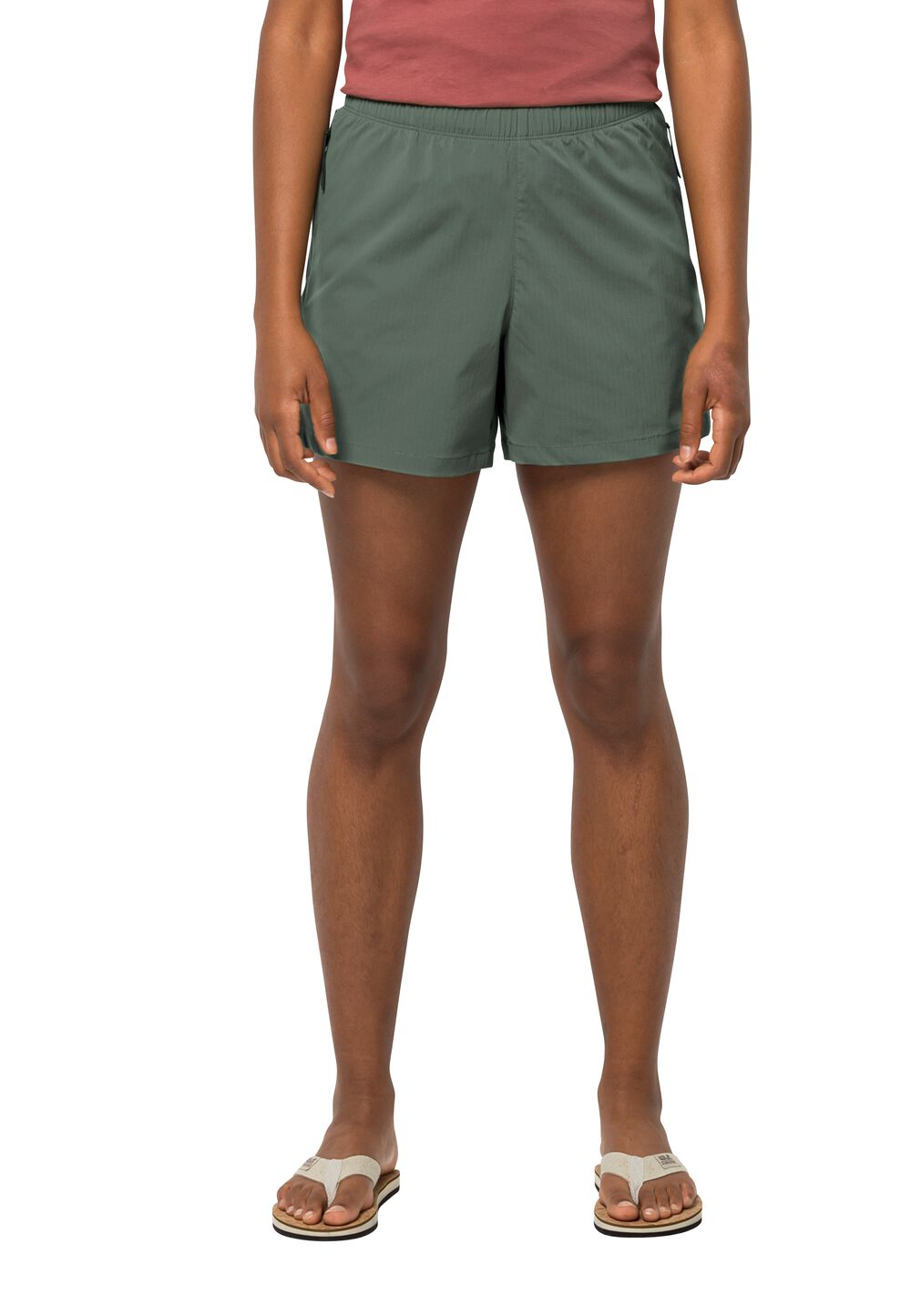 Jack Wolfskin Kurze Hose Damen Wanderthirst Shorts Women 34 hedge green Hedge Green von Jack Wolfskin