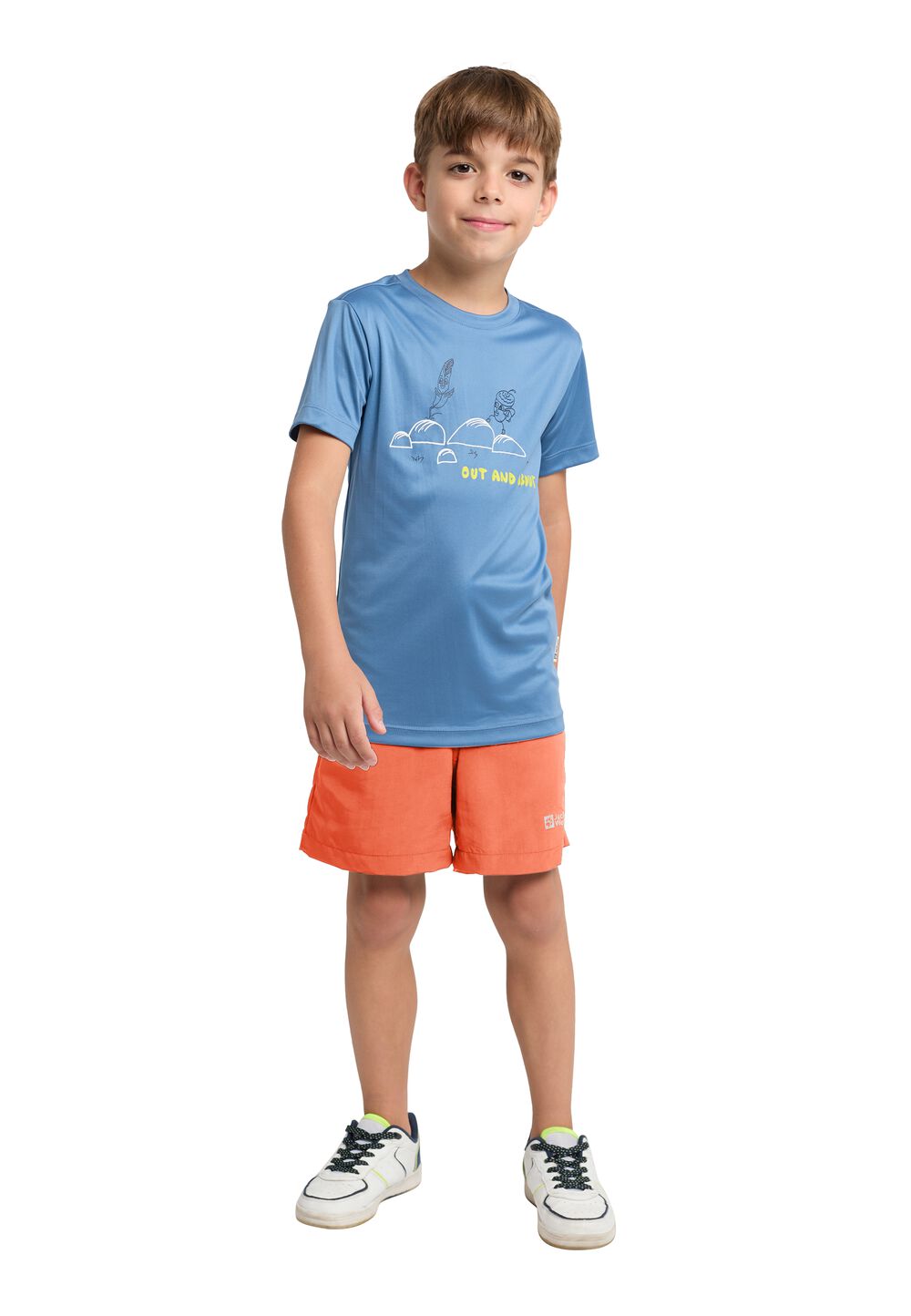 Jack Wolfskin Kurze Hose Kinder Sun Shorts Kids 104 rot digital orange von Jack Wolfskin