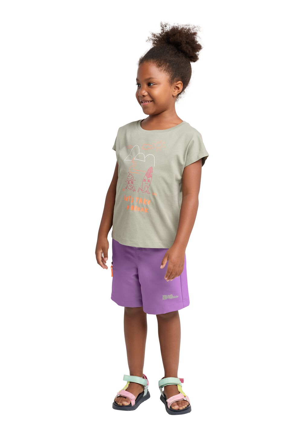 Jack Wolfskin Kurze Hose Kinder Turbulence Shorts Kids 128 sea rose sea rose von Jack Wolfskin