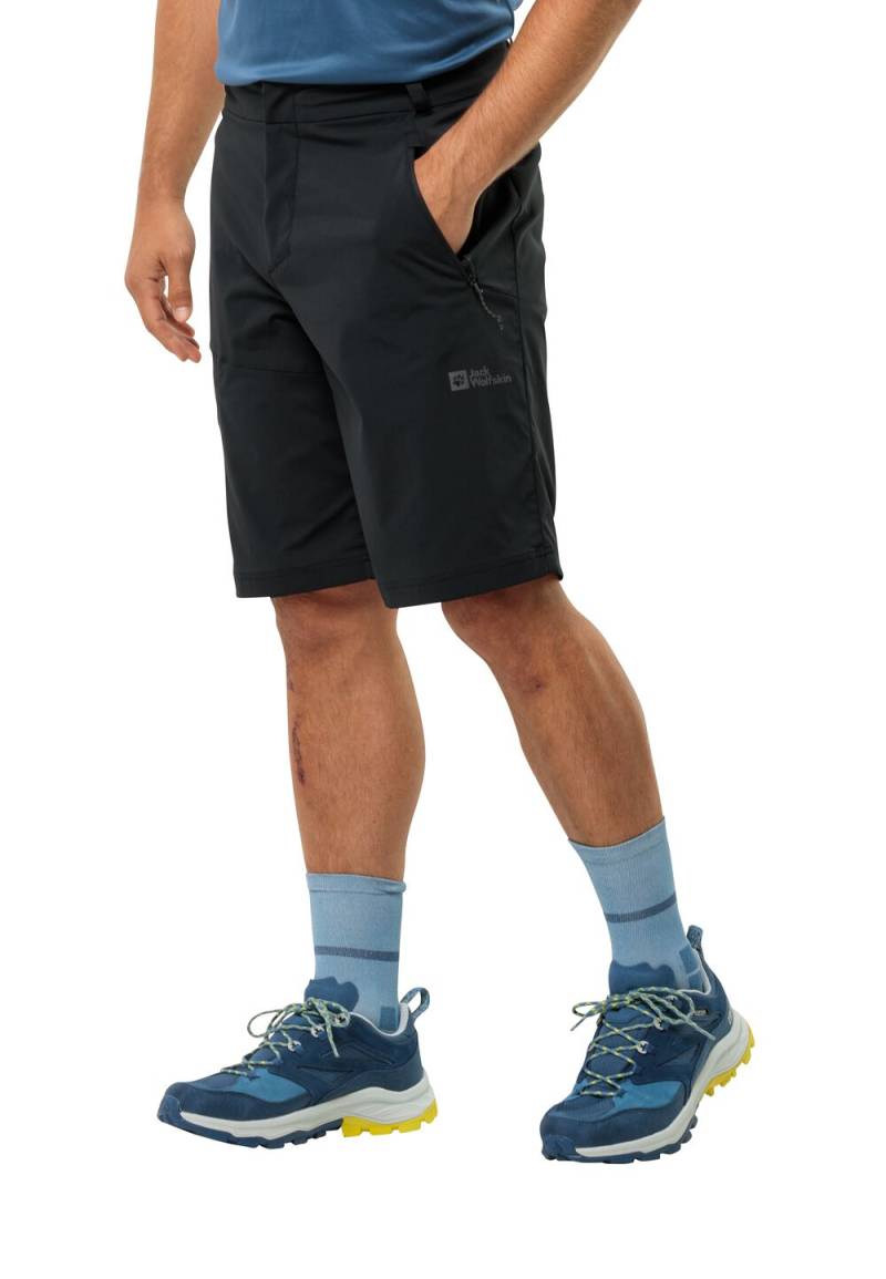 Jack Wolfskin Kurze Softshellhose Herren Glastal Shorts Men 46 black black von Jack Wolfskin