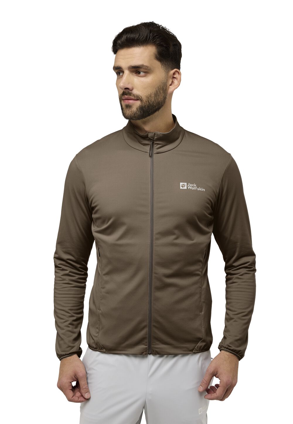 Jack Wolfskin Langarm Funktionsjacke Herren Prelight Trail FZ Men M cold coffee cold coffee von Jack Wolfskin