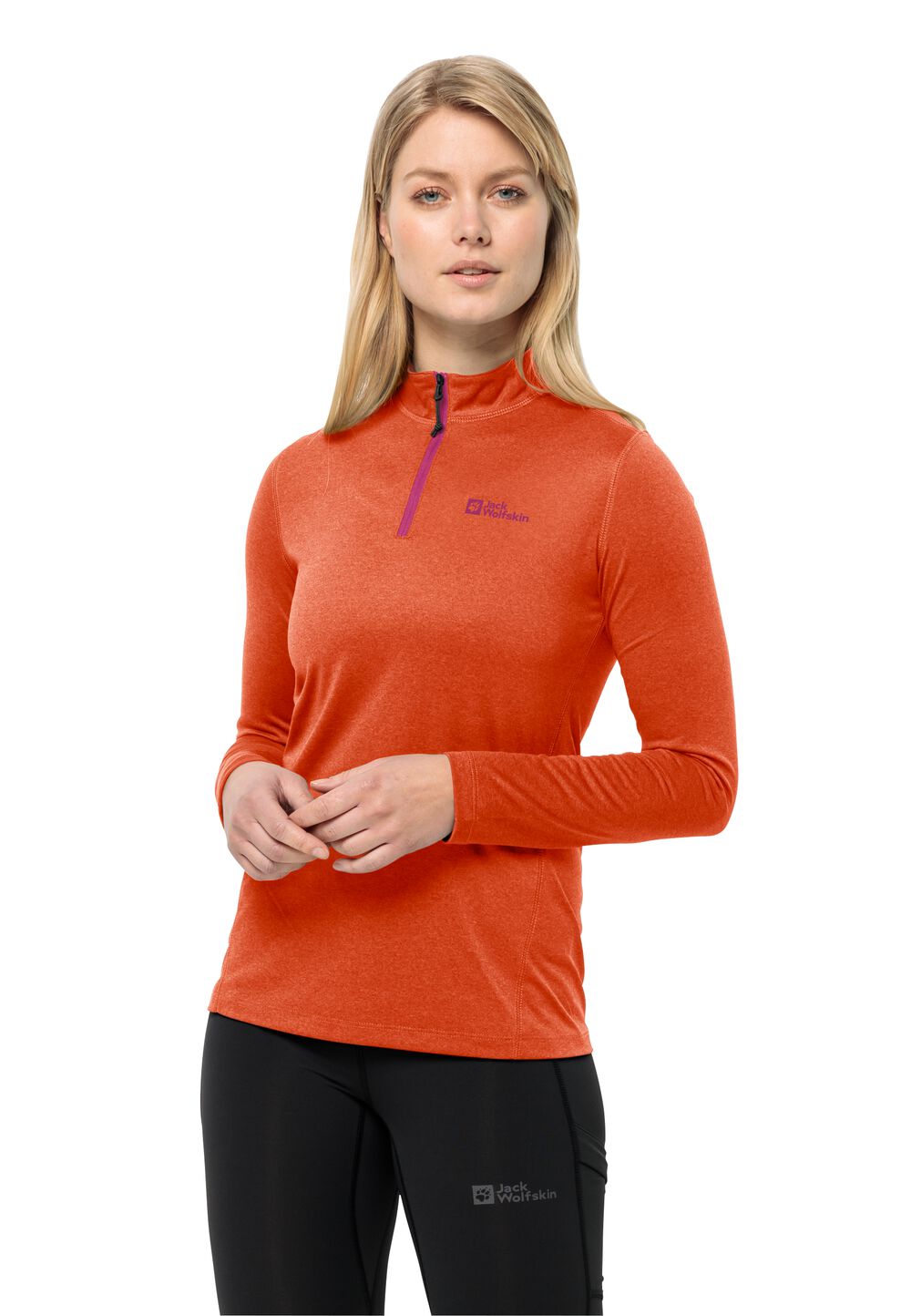 Jack Wolfskin Langarm Funktionsshirt Damen SKY Thermal HZ Women L vibrant orange vibrant orange von Jack Wolfskin