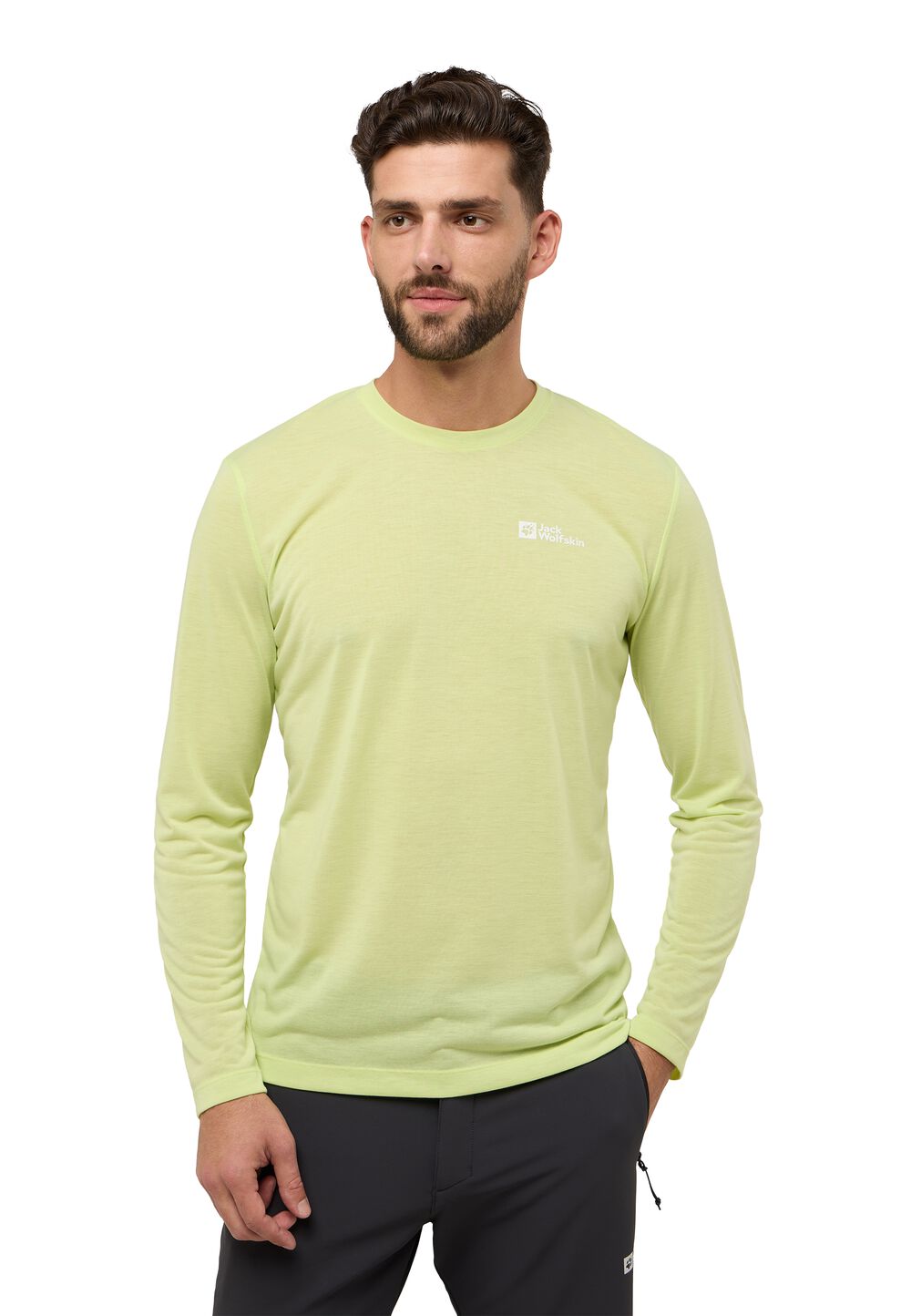 Jack Wolfskin Langarm Funktionsshirt Herren Vonnan LS T-Shirt Men L cool matcha cool matcha von Jack Wolfskin