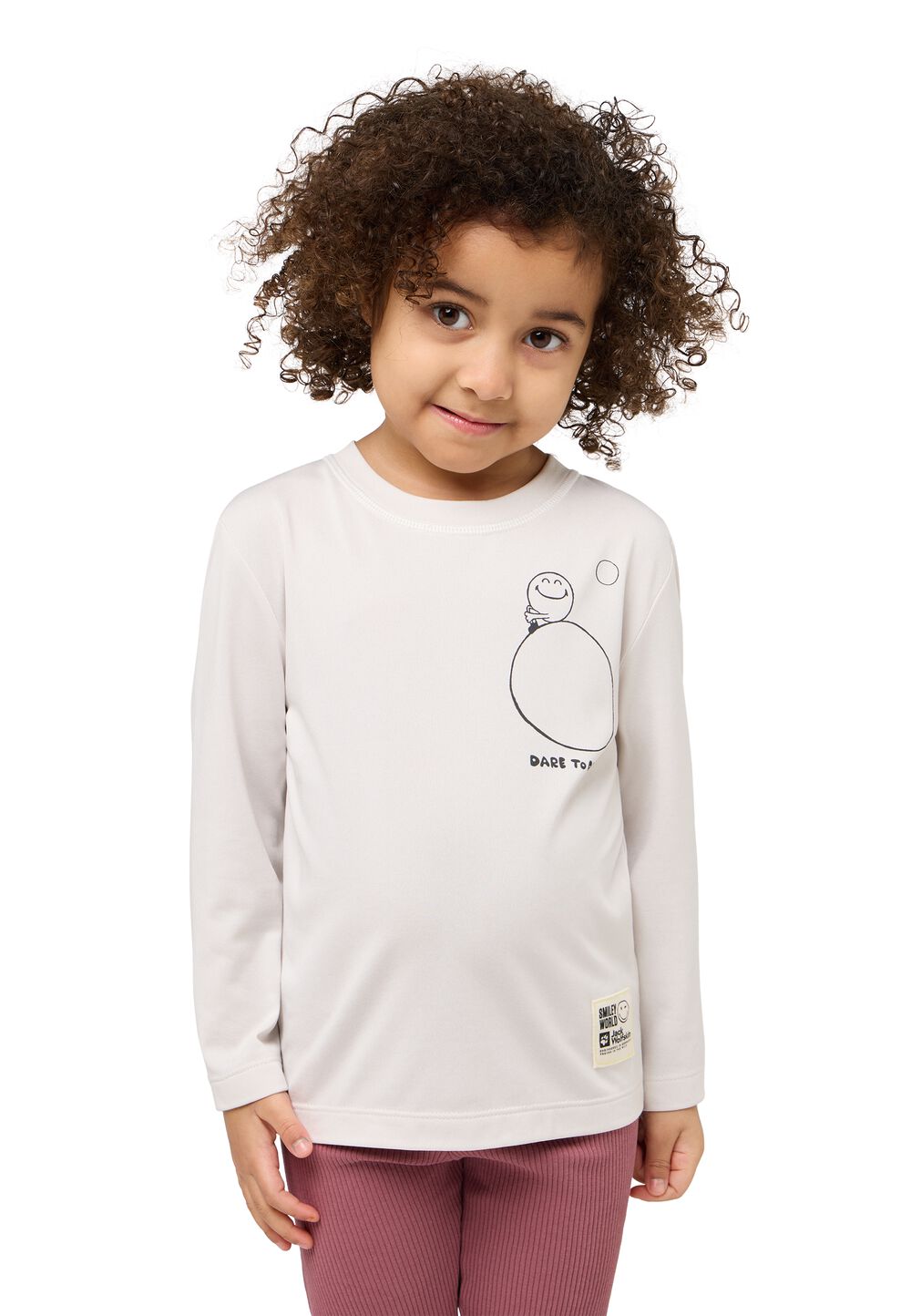 Jack Wolfskin Langarm Funktionsshirt Kinder Smileyworld Longsleeve Kids 104 bone Bone von Jack Wolfskin