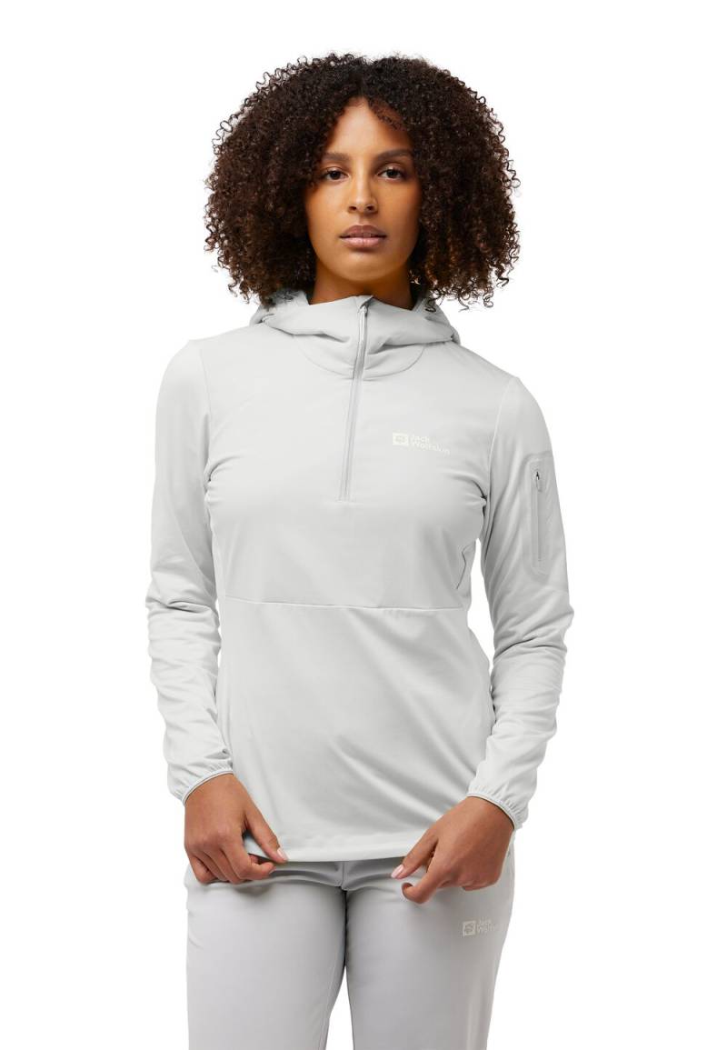 Jack Wolfskin Langarm Funktionsshirt mit Kapuze Damen Prelight Trail Hoody Women L cool grey Cool Grey von Jack Wolfskin