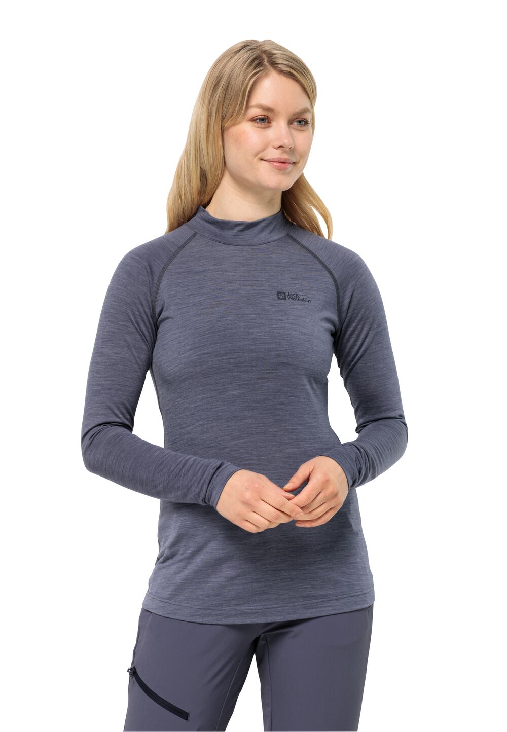 Jack Wolfskin Langarm Funktionsshirt mit Merinowolle Damen Kammweg L/S Women L dolphin dolphin von Jack Wolfskin