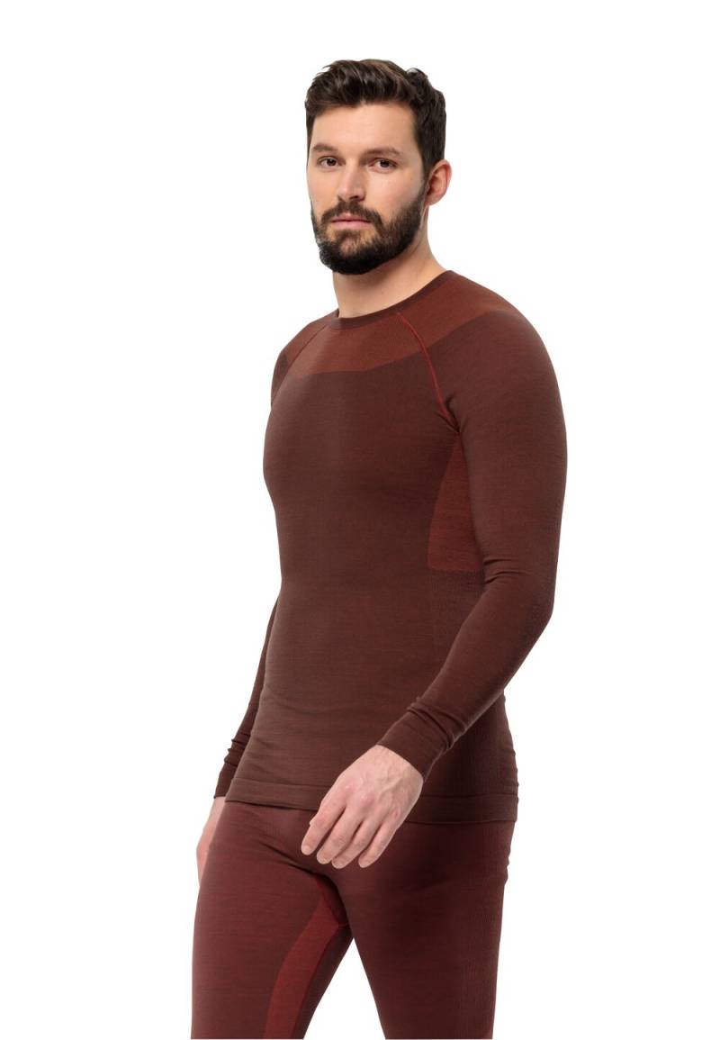 Jack Wolfskin Langarm Merino Funktionsshirt Herren Seamless Wool L/S Men L red earth red earth von Jack Wolfskin