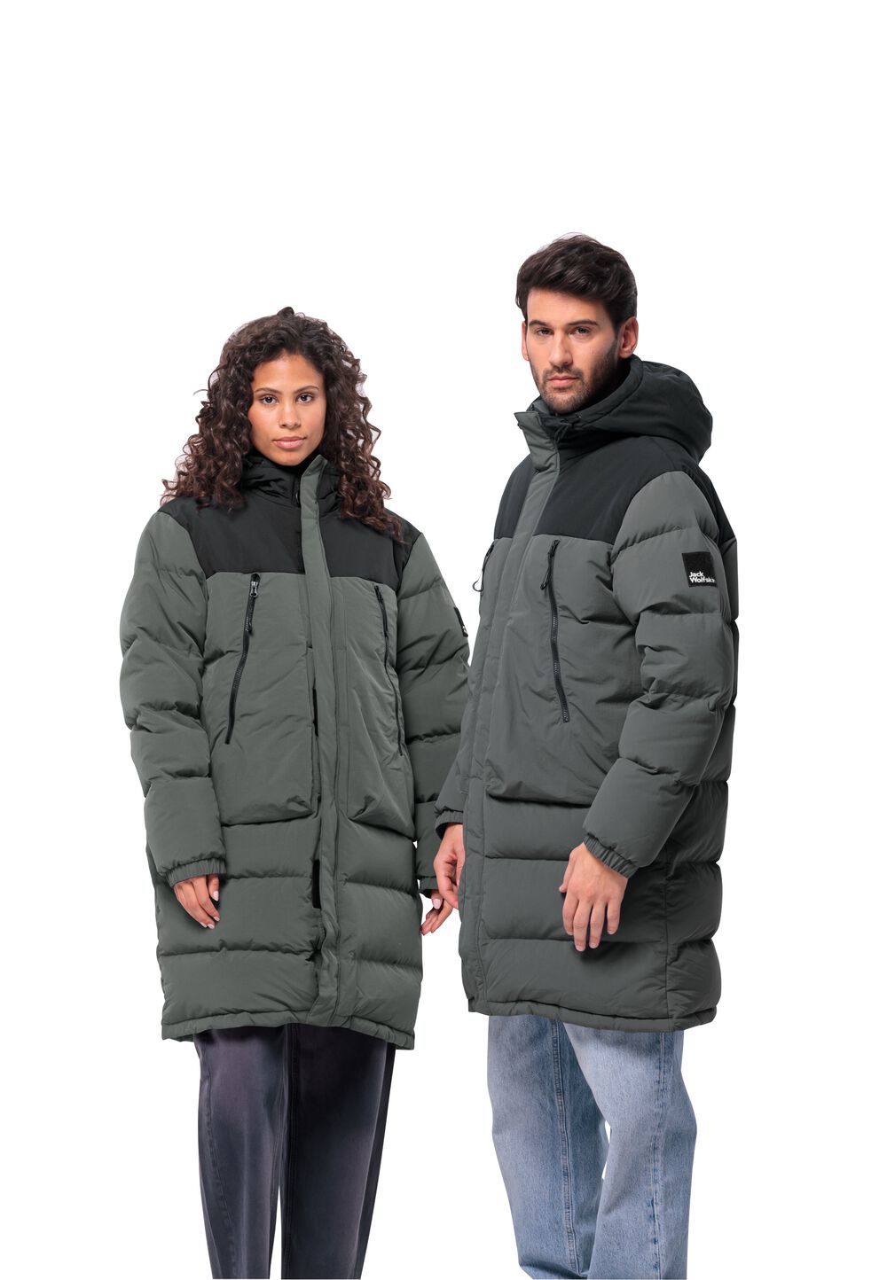 Jack Wolfskin Lange Daunenjacke Dellbrueck Long Jacket L slate green slate green von Jack Wolfskin