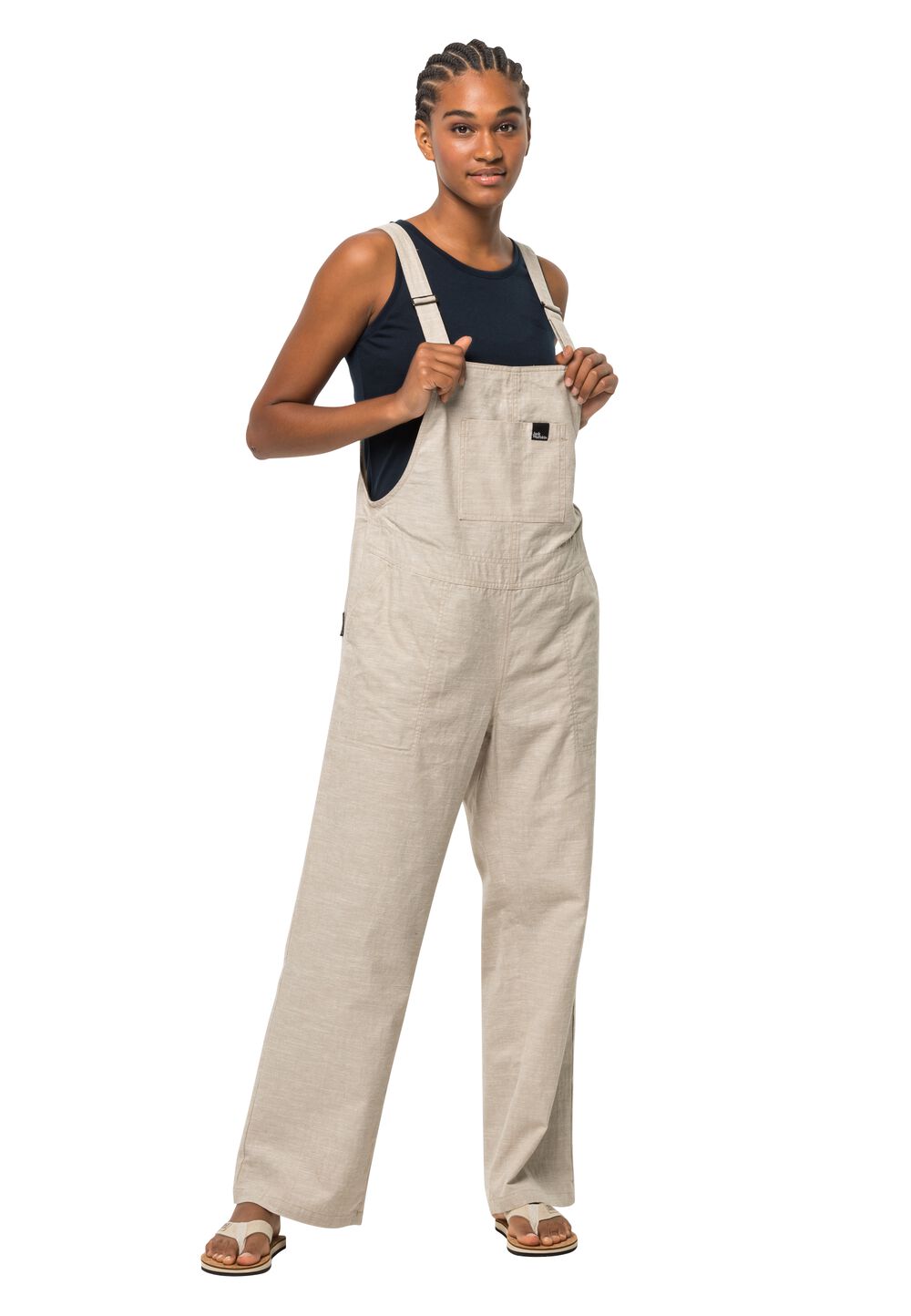 Jack Wolfskin Latzhose Damen Sandroute Dungaree Women S white pepper white pepper von Jack Wolfskin