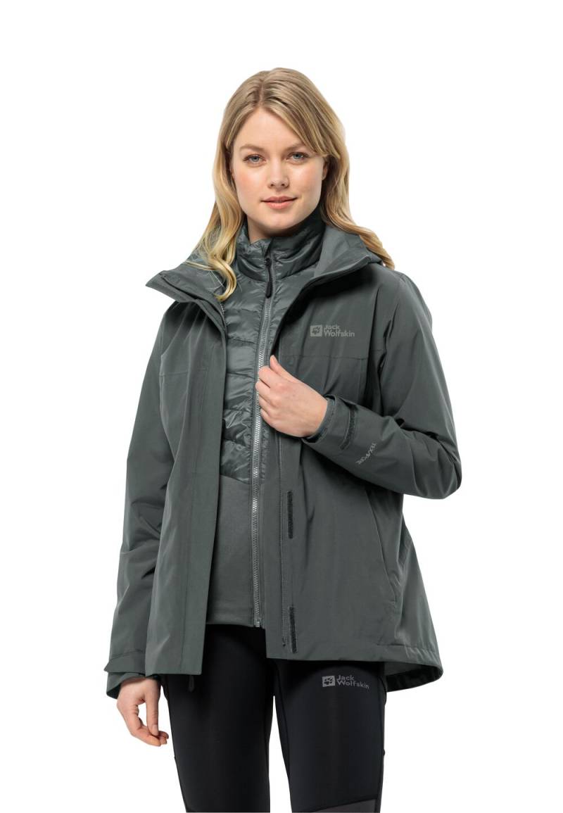 Jack Wolfskin Luntal 3in1 Jacket Women XS slate green slate green von Jack Wolfskin