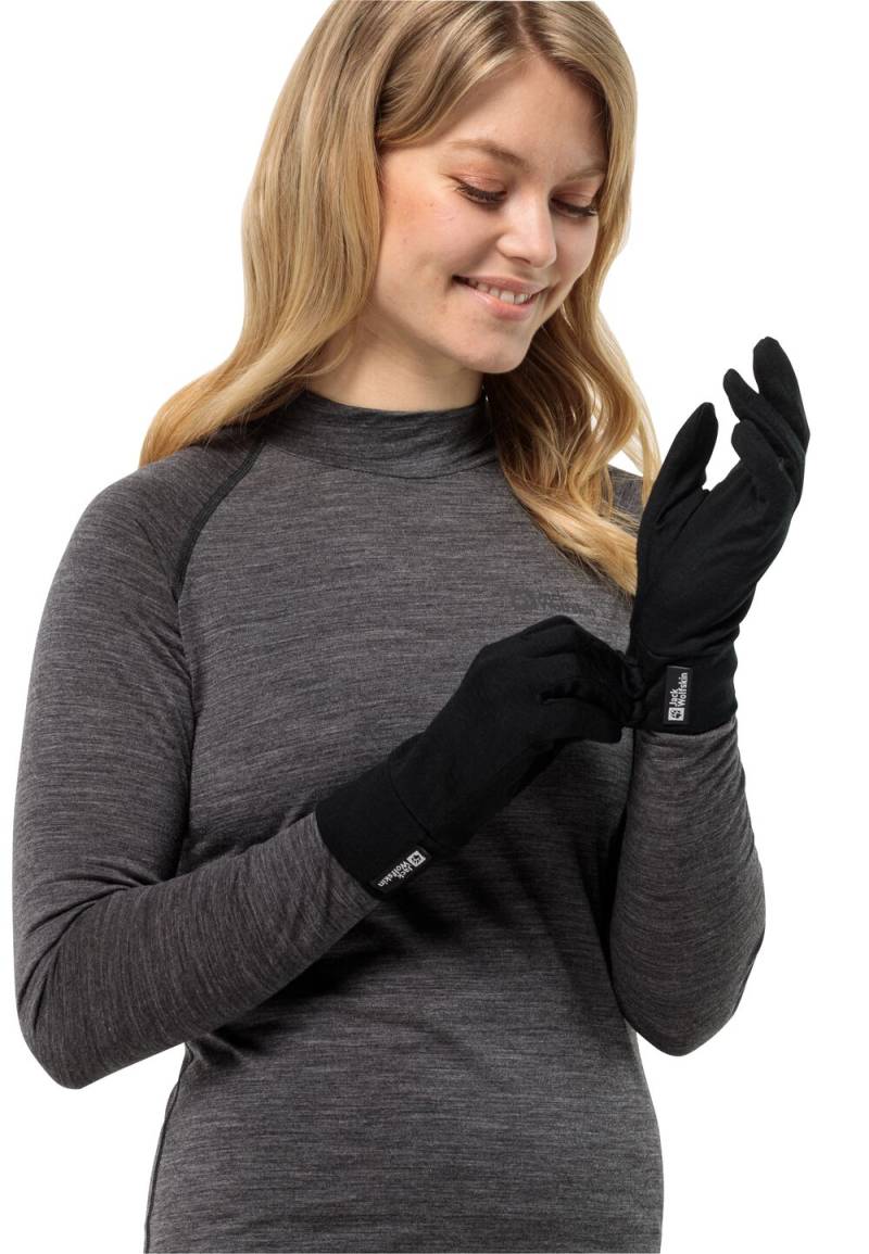 Jack Wolfskin Merino Handschuhe Merino Glove L black black von Jack Wolfskin